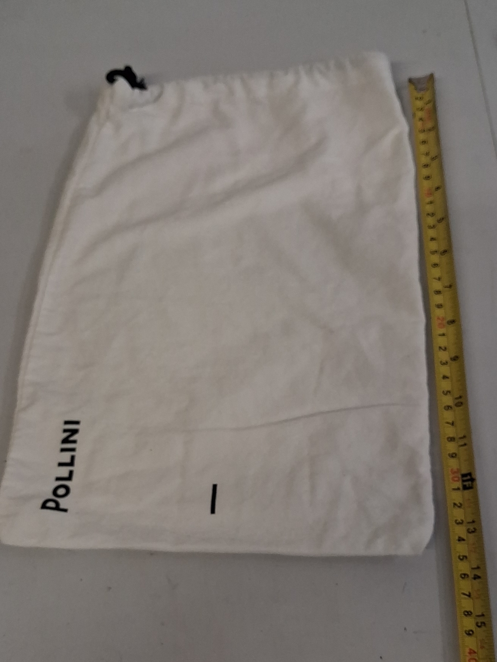 Pollini White Logo Drawstring Pouch